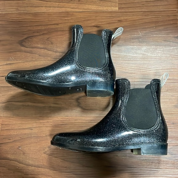 INC Raelynn Black Glitter Rain Boots - Picture 2 of 6